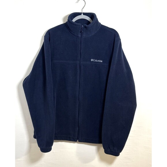 Columbia Steens Mountain Fleece Jacket Mens Blue Full Zip Outdoor Hike Large - Picture 1 of 9